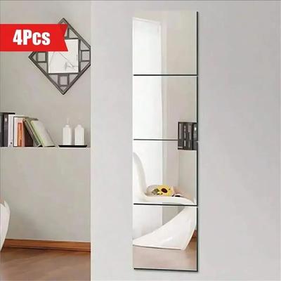 Uplift Treasures 4 Piece Self Adhesive Acrylic Mirror Wall Stickers 4 Piece Self Adhesive Acrylic Mirror Wall Stickers
