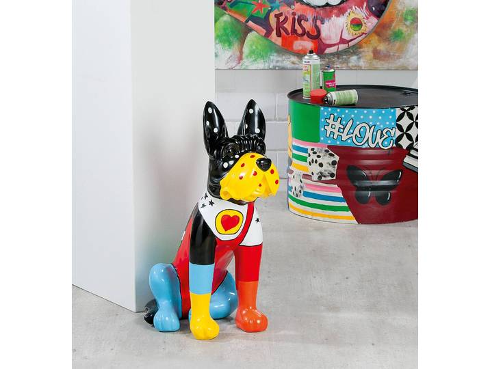 Skulptur Doggy 33 x 72 x 55cm Multicolor