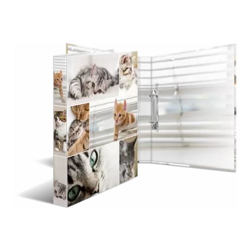 HERMA Ringbuch "Animals" - Katzen, DIN A4, 2-Ring-Mechanik