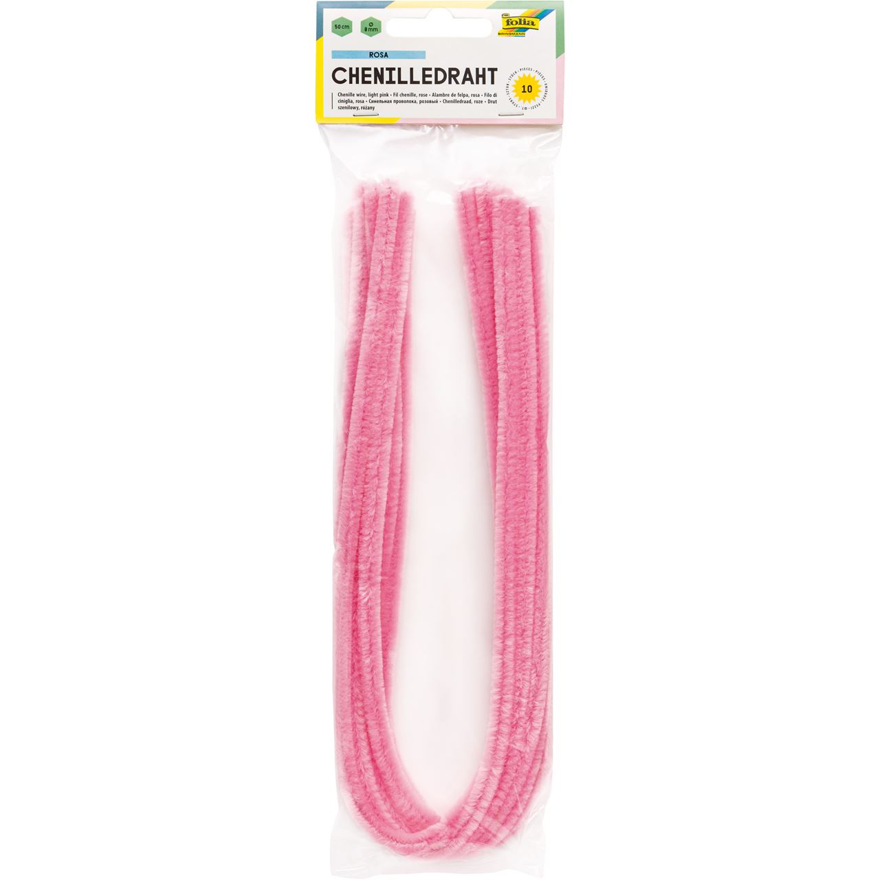 folia Pfeifenreiniger rosa Chenilledraht Ø 8,0 mm 10 St.
