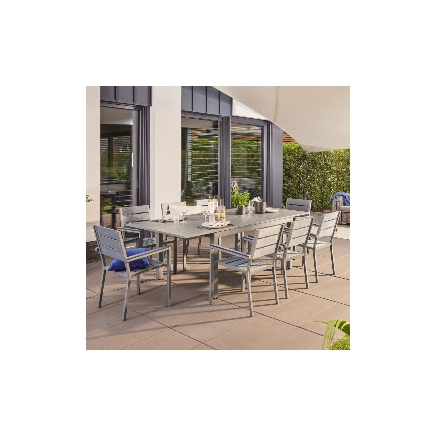 HOME DELUXE Garten-Sitzgruppe ausziehbar CASA MADERA - 160/240 x 100 cm 8 Stühle
