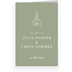 Hochzeitskarten Einladungen in Grün im Design "Loveliness" - Musterkarte