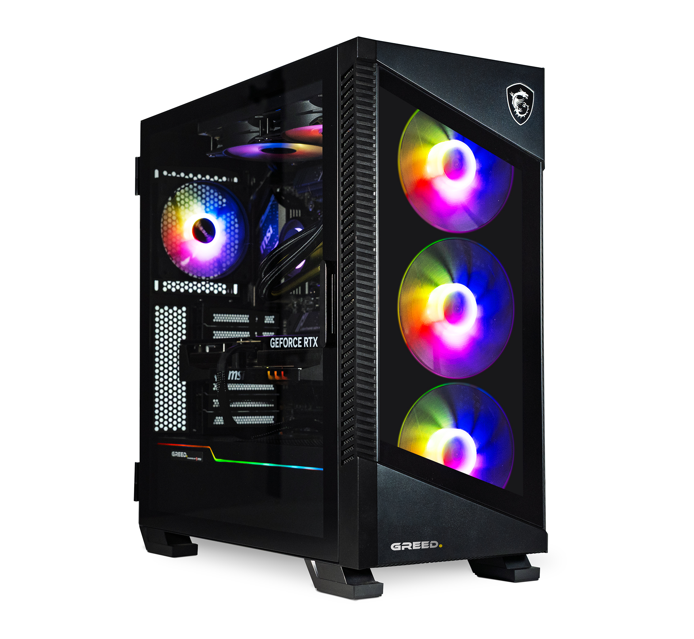 Greed MK5 Intel - Gaming PC / Computer - Intel Core i7 12700F + Geforce RTX 5070 12GB - Raytracing - 4,9 GHZ - 32GB DDR5 RAM - 1TB SSD - Win11 Pro