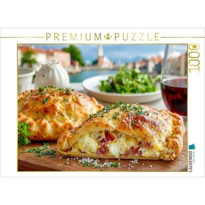 CALVENDO Puzzle Eine italienische Calzone - wer gerät da nicht ins Schwärmen | 1000 Teile Lege-Größe 64x48cm Foto-Puzzle für glückliche Stunden,