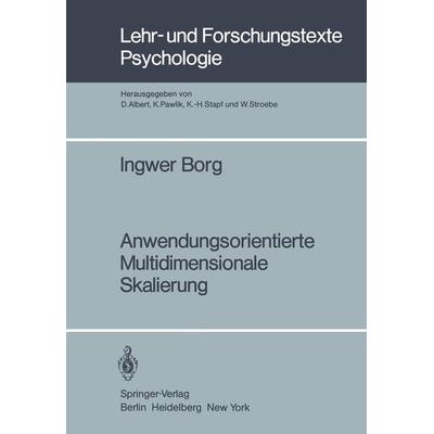 Anwendungsorientierte Multidimensionale Skalierung, Taschenbuch von I. Borg, Springer Berlin, 978-3-540-11079-8