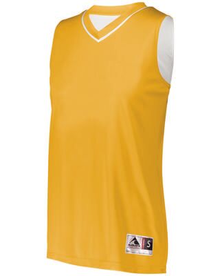 Augusta Sportswear 154 Athletic Women's Reversible Jersey T-Shirt in Gold/White size 2XL   Polyester