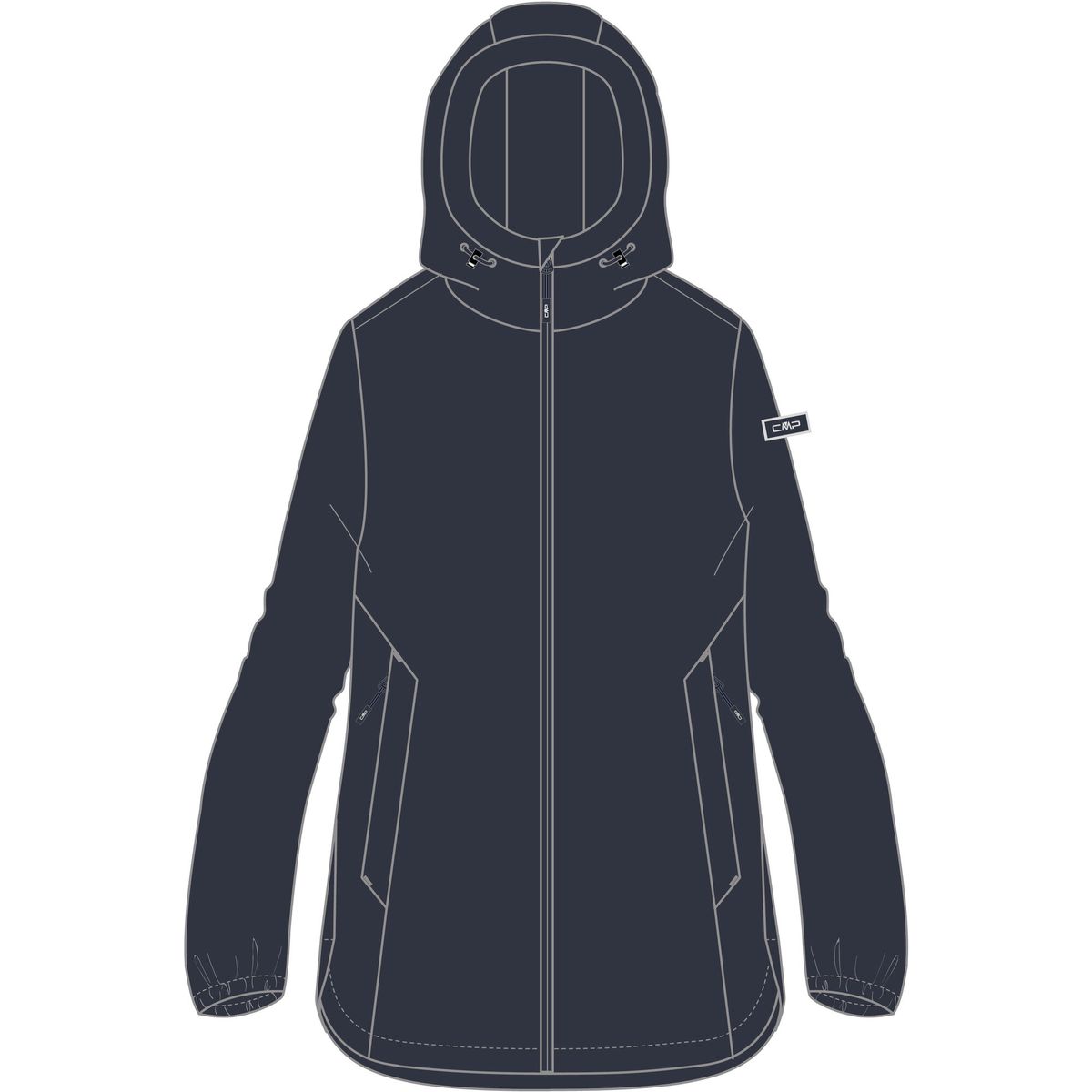CMP Woman Jacket FIX Hood antracite (U423) 38 35Z5286-U423-38