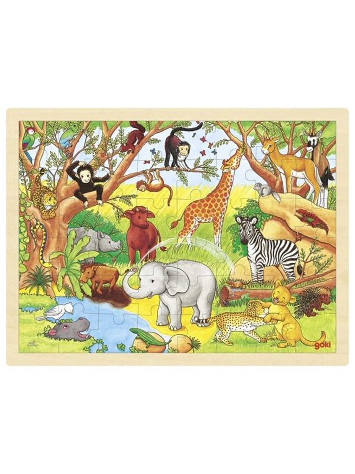 Goki Wooden Jigsaw Puzzle - Jungle 48pcs. Holz