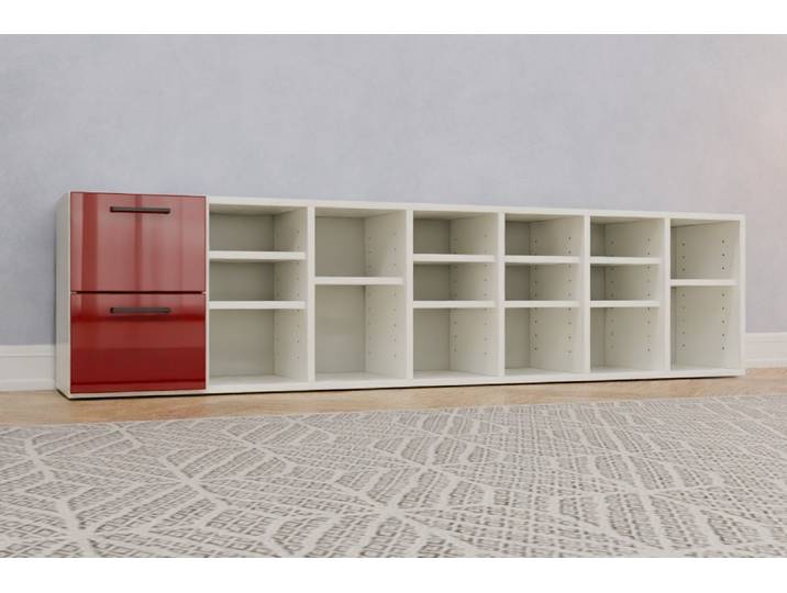 TV-Möbel nach Maß - RAL 3003 Rubinrot - 50x200x36cm - Individuell konfigurieren
