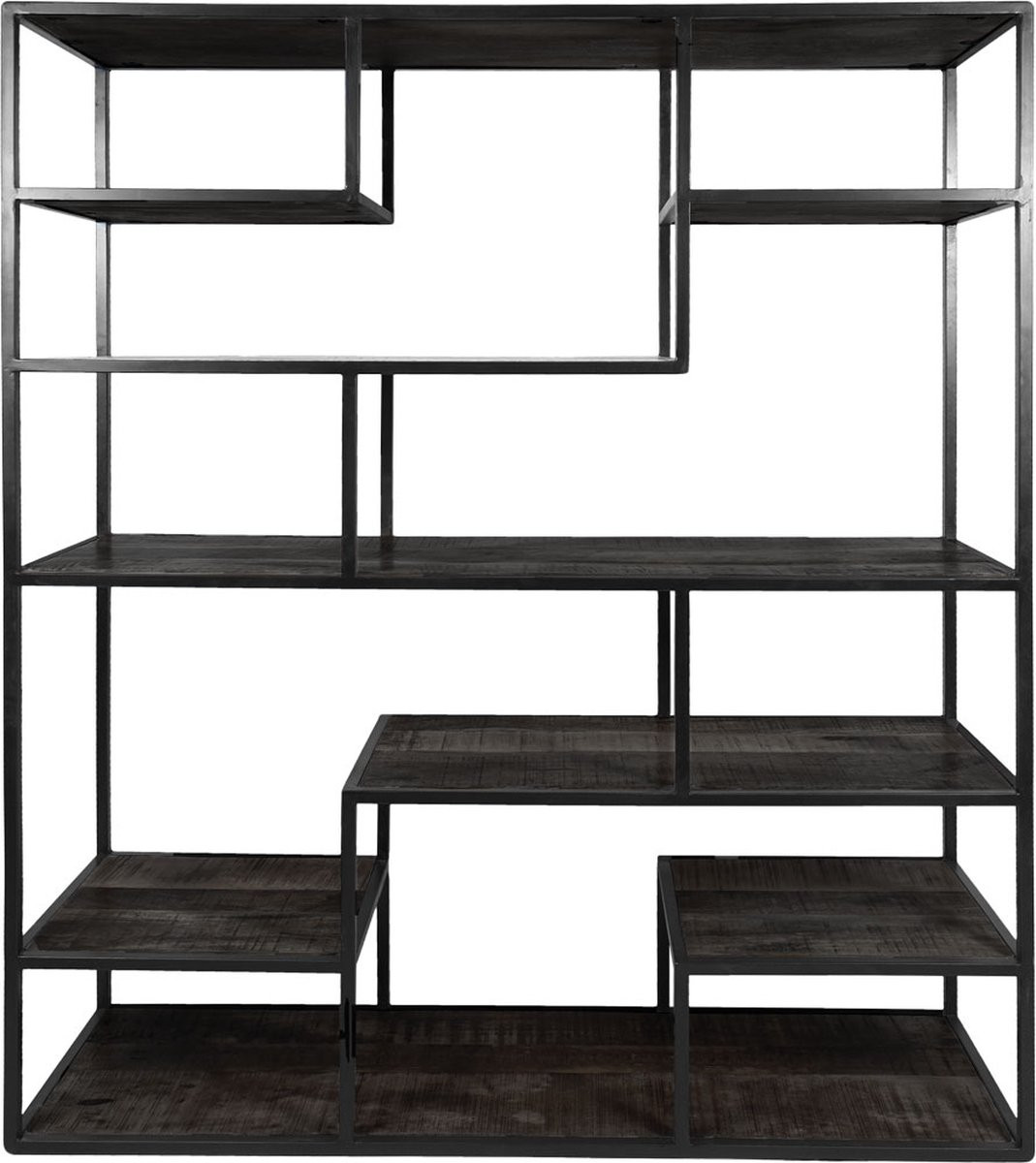 Vakkenkast Huub Zwart Mangohout 210 x 145 cm - Roomdivider