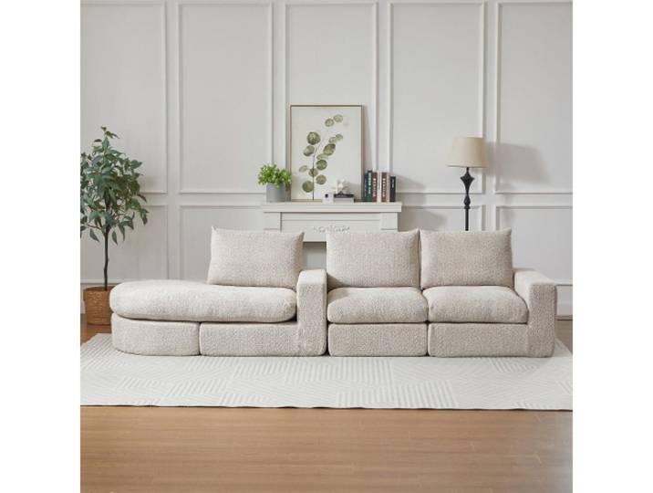 Aiorber Sofa Aiorber-Ecksofa Chenille, modular mit verstellbarem Chaiselongue