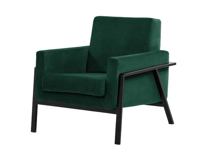 Fauteuil Hanko I Vert/Vert vieilli Velours Ravi 80 x 86 x 85cm