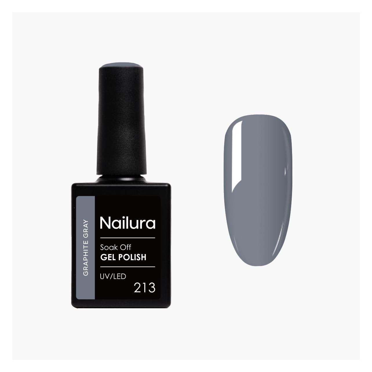 Nailura - Gel Polish 213 - Graphite Gray - 10 ml (Graphite Gray) (70232)