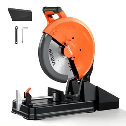 VEVOR Metalltrennsäge Kappsäge 355mm Trennscheibe 3500W Motor Gehrungssäge, zum Schneiden von Metall, Einstellbarer Winkel von -45° bis 45°, Drehzahl von 750 bis 1200 U/min, mit Späneauffangbehälter