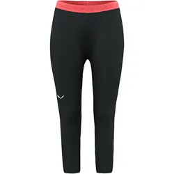 Salewa, Damen, Funktionsunterhose, Cristallo Warm Alpine Merino Responsive 3/4 Leggings Da (42), Schwarz, 42