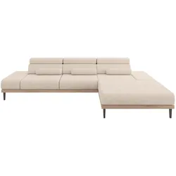 ELEKTRISCHES ECKSOFA Rechts MONA 316x205x85 Beige Velours