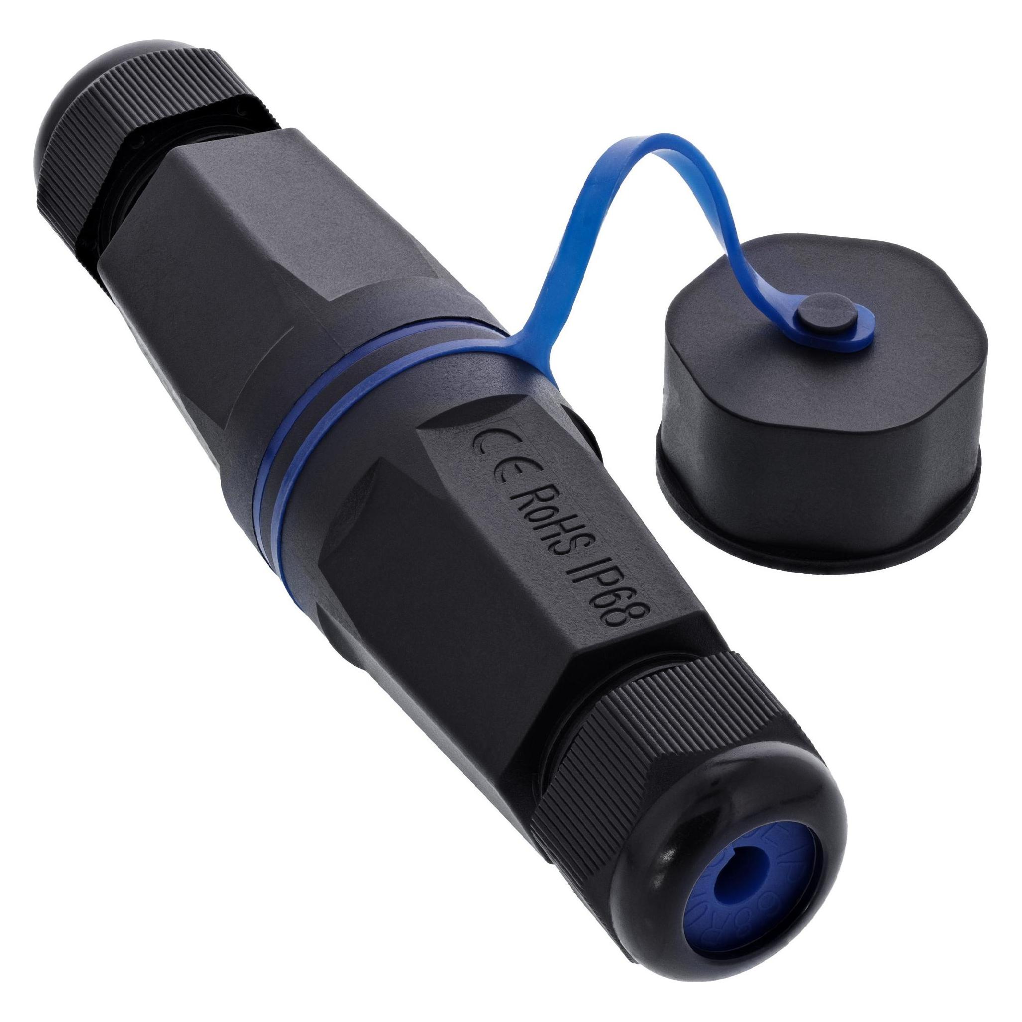 InLine Kabelverbinder Leergehäuse RJ45 Keystone, IP68, mit Deckel (69992V)