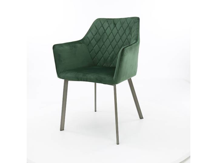 Armstoel diamond stitch - Antraciet en Groen Velvet - Color : Groen