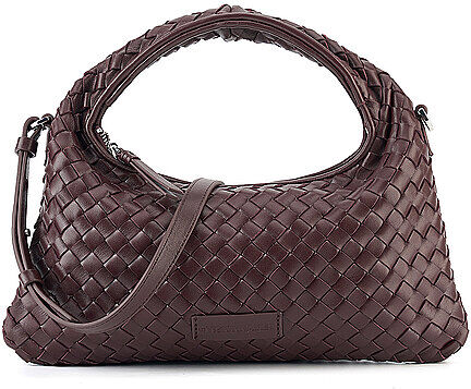 LES VISIONNAIRES Ledertasche - Henkeltasche SADIE WEAVE SILKY dunkelrot EG