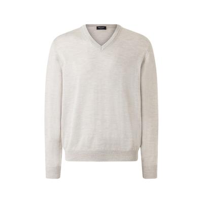 Strickpullover MAERZ MUENCHEN "Maerz Muenchen 490400 Strickpullover Herren Bekleidung", Herren, Gr. 52, beige, 100% Wolle, V-Ausschnitt, Pullover Strickpullover