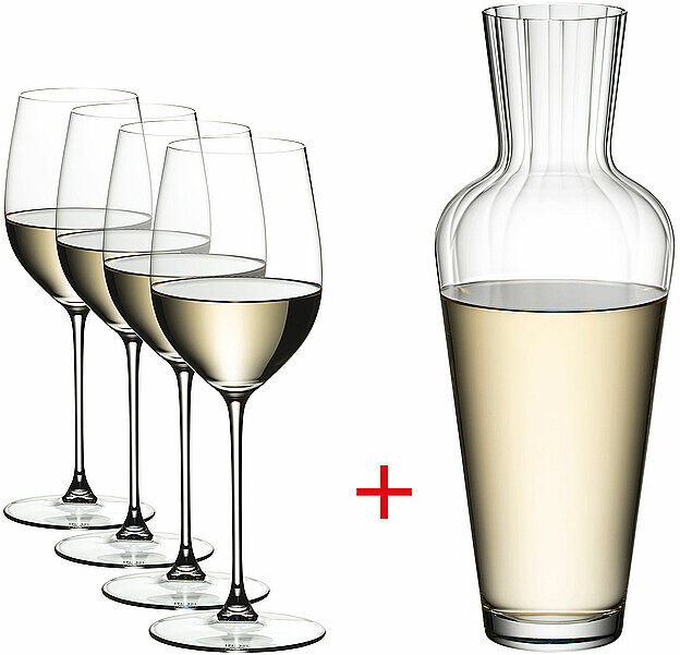 RIEDEL Weissweinglas 5er Set VERITAS Riesling/Zinfandel und Dekanter EG