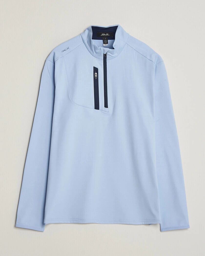 Polo Ralph Lauren Luxury Jersey Half Zip Pebble Blue
