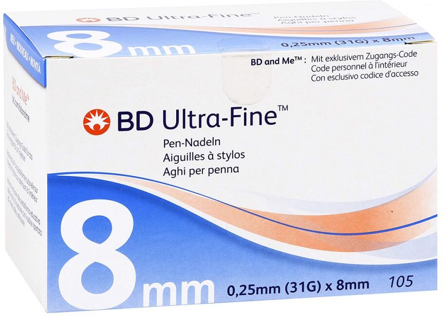 Bd Ultra-fine Pen-nadeln 8 mm 31 G 0,25 mm