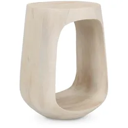 Beistelltisch Lopez aus Mangoholz, skandinavisches Design, rund, natur, Ø 33 cm