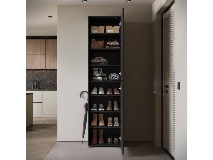 Armoire à chaussures Bredlow 50cm Noir/Noir