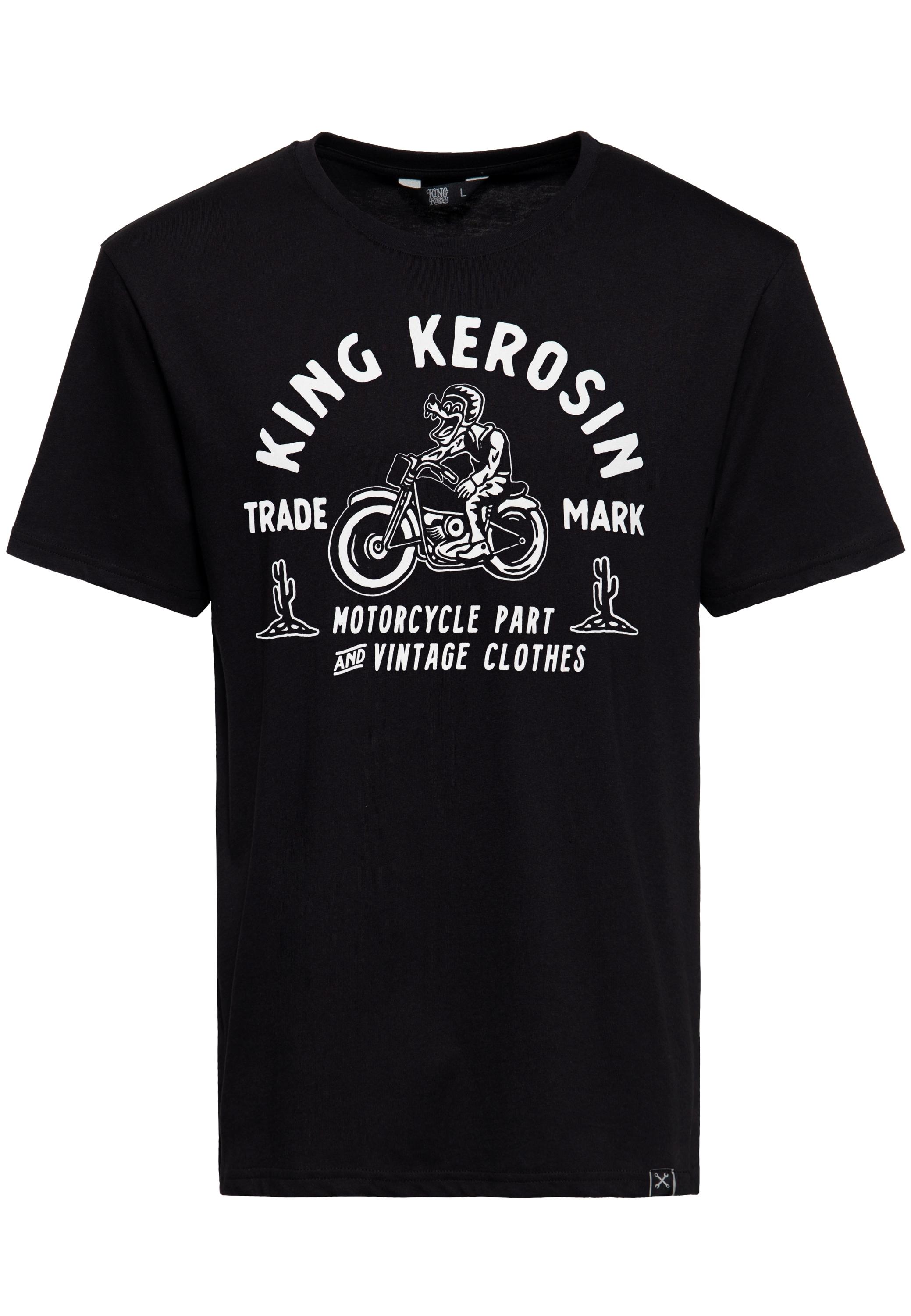 King Kerosin Herren T-Shirt Motorcycle Part & Vintage Clothes