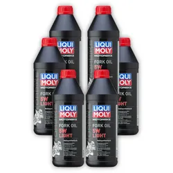 6x Gabelöl LIQUI MOLY 2716 Motorbike Fork Oil 5W light Motorrad 1 Liter