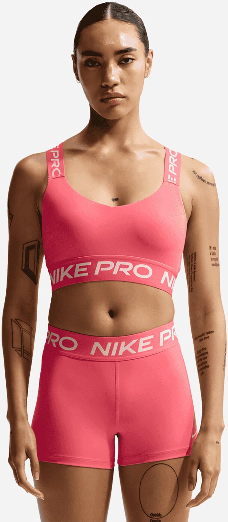 Nike Ls Pro Elastic Logo W - Bra Training - Donna - Fucsia S