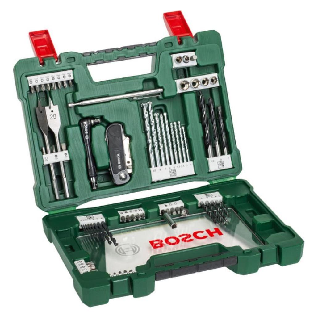 Bosch Zubehör V-Line Box, Bohrer- und Bit-Set, 68-teilig, Klappmesser, Magnetstab, Winkelschr. (2607017307)