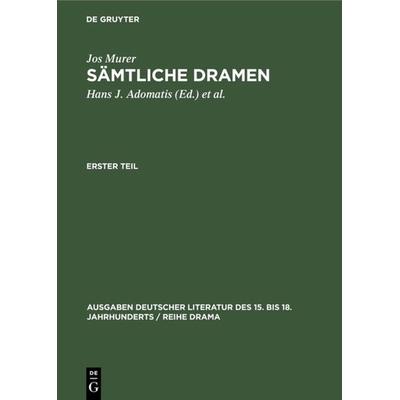 Sämtliche Dramen, Gebundene Ausgabe von Jos Murer, De Gruyter, 978-3-11-003865-1