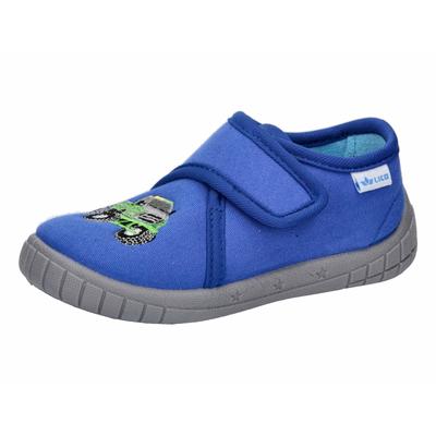 Hausschuh LICO "Hausschuh Cookie Boy", Mädchen, Gr. 26, Textil, blau, Synthetik, Schuhe Hausschuh