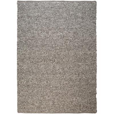 Wollteppich KAYOOM "Darleen 685", grau (silber), B:160cm H:20mm L:230cm, Wolle, Teppiche, Kurzflor, Handgewebt, Modernes Muster, Uni, Wolle