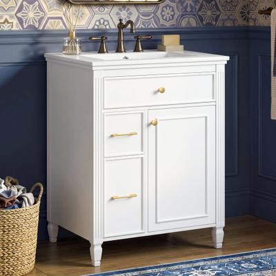GREATPLANINC Ceramic Sink Top Bathroom Vanity Cabinet