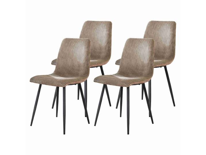 Lot de 4 chaises en velours côtelé et velours latte