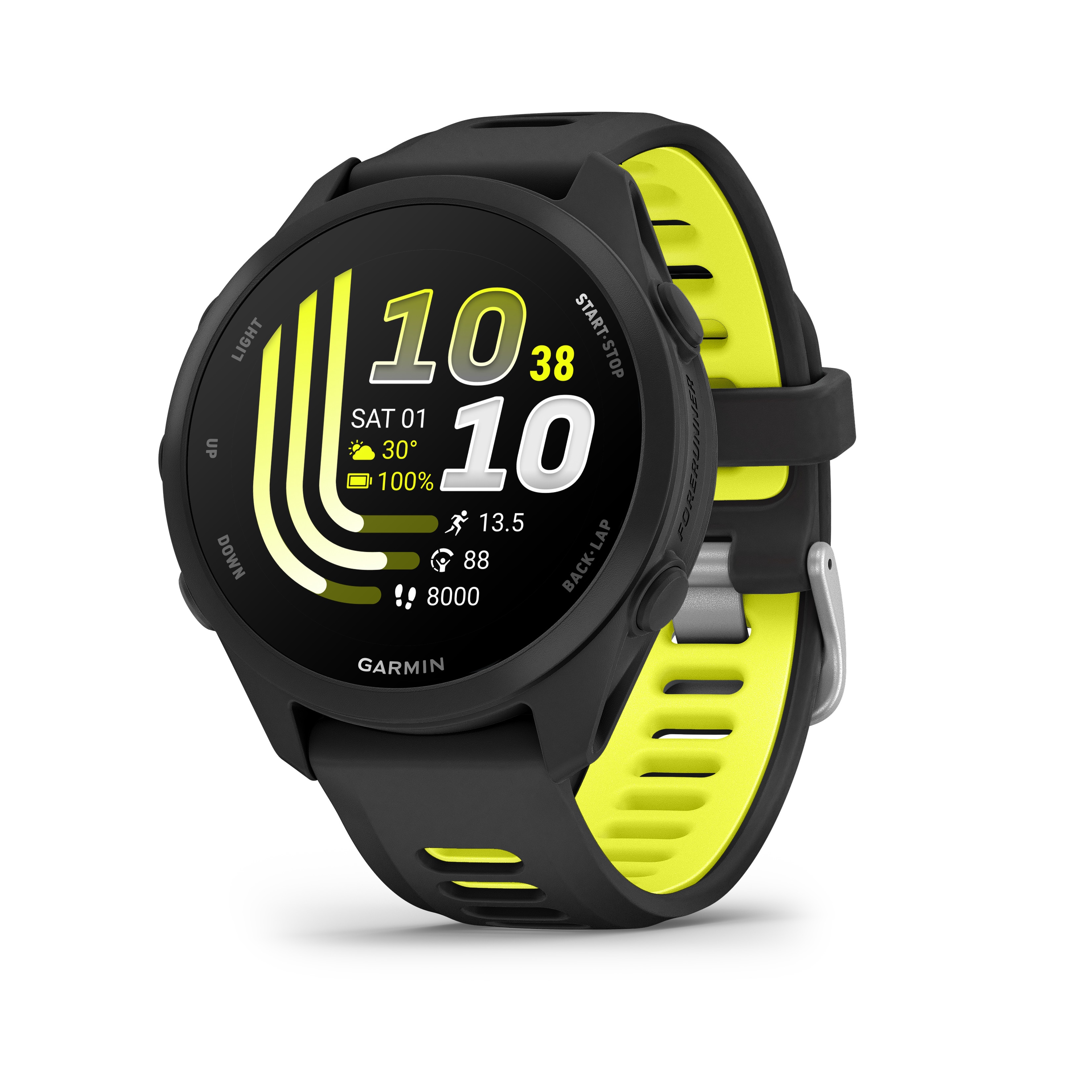 Garmin Forerunner 170 Schwarz mit Schnellwechsel-Silikon-Armband 20 mm
