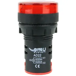 LED Leuchtmelder rot Kontrolleuchte Signal- Lampe Licht 22mm 230V AD22-RED230