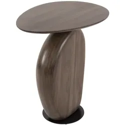 Beistelltisch Akipeck aus massiver Akazie, skulpturales Design, modern, dunkelbraun, Unikat