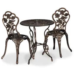 Relaxdays 3-teiliges Gartenmöbel Set Kupfer,Schwarz