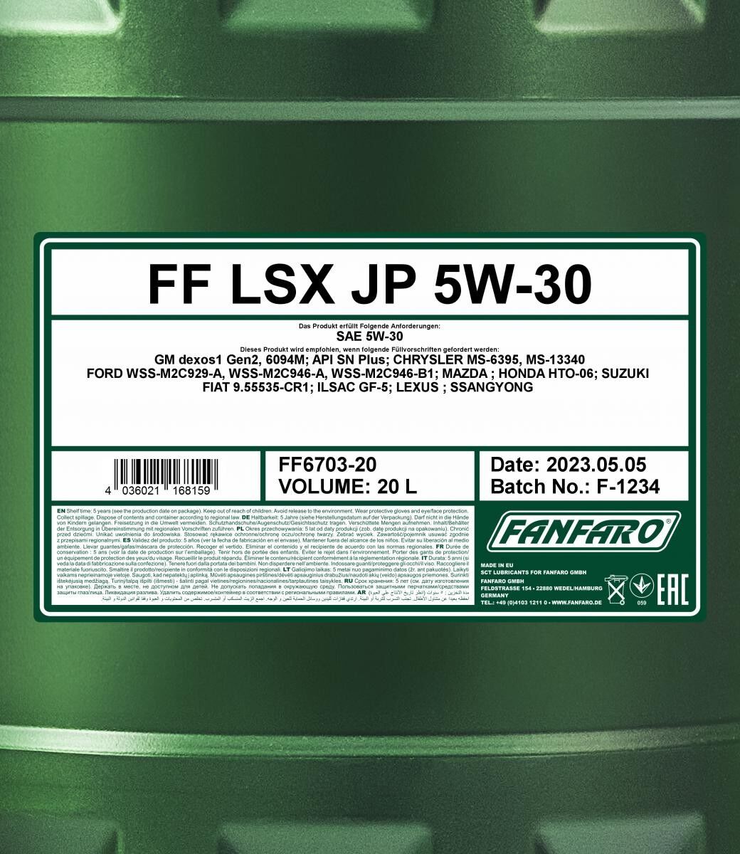 FANFARO FF6703-20 Moottoriöljy