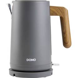 DOMO WASSERKOCHER Wasserkocher Sichtfenster, Überhitzungsschutz, Kontrollleuchte, Start-Stopp-Automatik Matt Grau Fassungsvermögen: 1.7 l DO9268WK