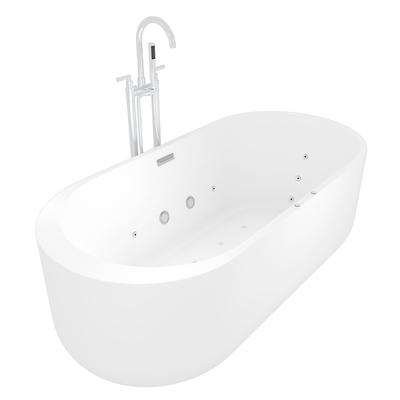 AcquaVapore freistehende Badewanne F26 170x80cm Whirlpool Luft & Wasser mit Armatur AF03
