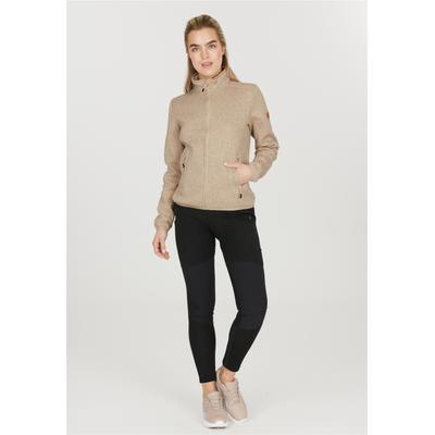 Fleecejacke WHISTLER "SAMANI", Damen, Gr. 48, beige, 100% Polyester, meliert, normal, hoch geschlossener Ausschnitt, Jacken Fleecejacke, aus schnell trocknendem Funktionsmaterial