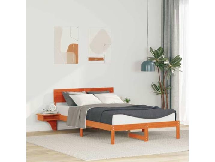 Emmtore Bettrahmen Massives Kiefernholz, Rechteckiges Design Wachsbraun,120 x 200 cm