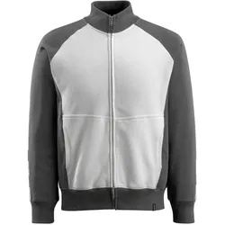 MASCOT Amberg Sweatshirt mit Reißverschluss UNIQUE Weiß / Dunkelanthrazit S - 50565-963-0618-S - Weiß / Dunkelanthrazit