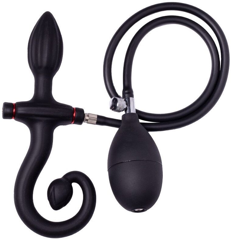 Rimba Plug Anal Gonflable avec Poignée et Pompe - Noir