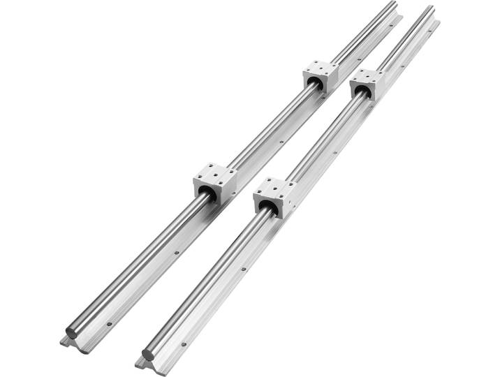 Guide linéaire VEVOR Rail linéaire 2 pcs SBR12-1000mm Acier au carbone Rail de guidage en aluminium avec 4 pcs SBR12UU Bloc de roulements linéaires Pièces CNC pour imprimante 3D Fraiseuse/tournage